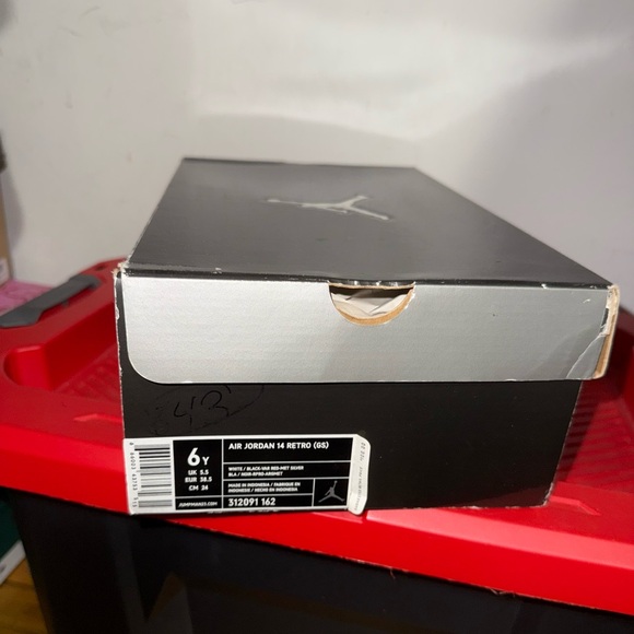 Air Jordan Black Toe 14s Size 7.5 W/6Y 2005 Og All - Picture 2 of 8